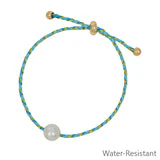 Pull String Threaded with Freshwater Pearl Bracelet