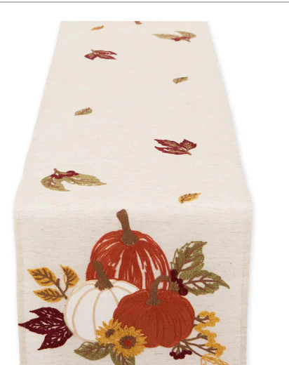 Pumpkin Harvest Embellished Table Runner