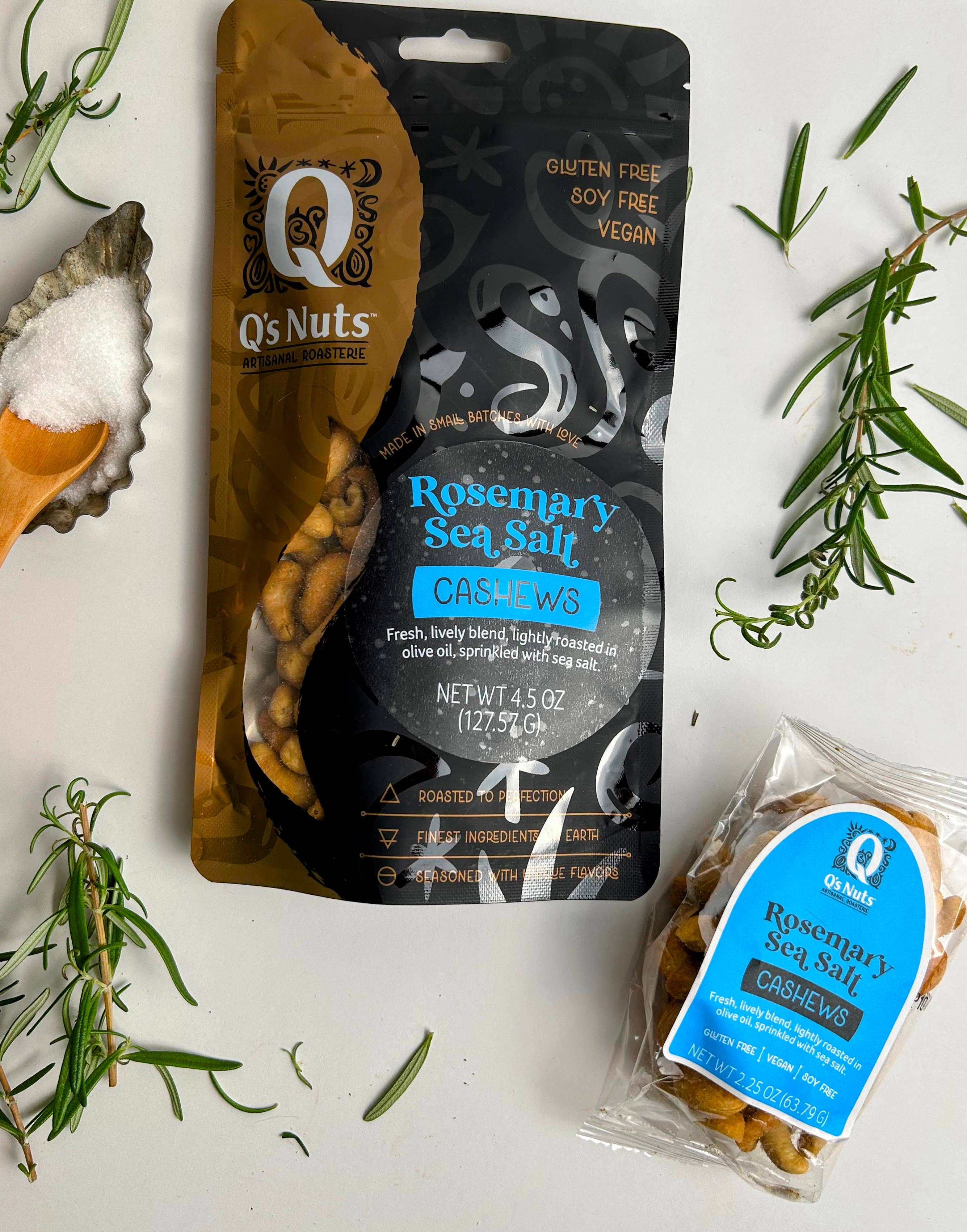 Q's Nuts, LLC - 4.5 oz Rosemary with Sea Salt Cashew - Image 3