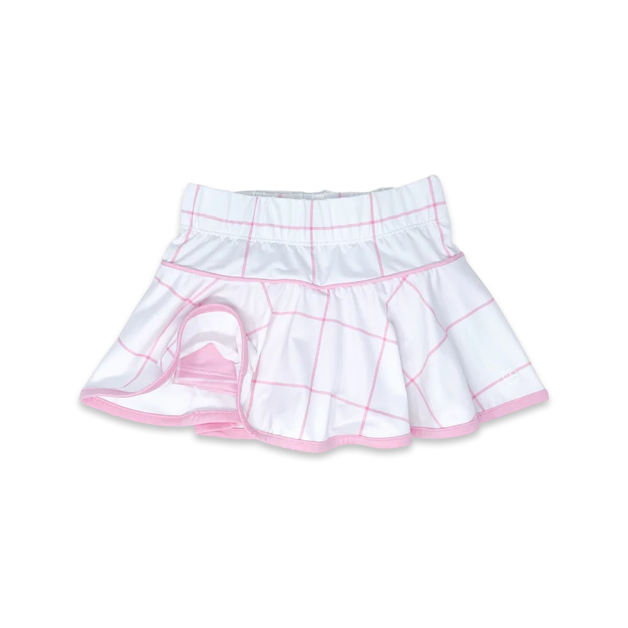 Quinn Skort- Pink Windowpane