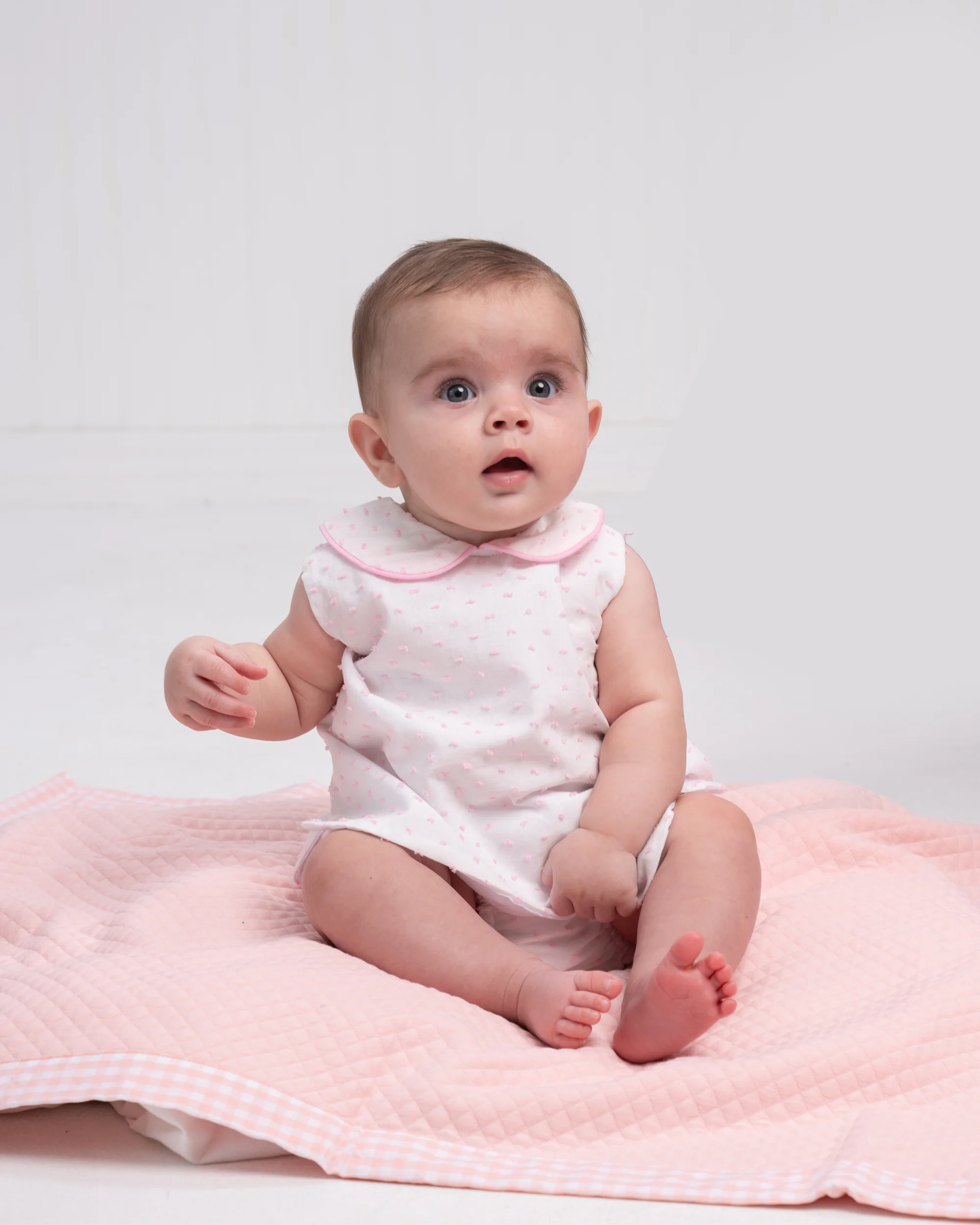 Raleigh Light Pink Swiss Dot Diaper Set - Image 3