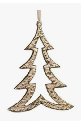 RAW ALUMINUM TREE ORNAMENT - GOLD, MIN.12
