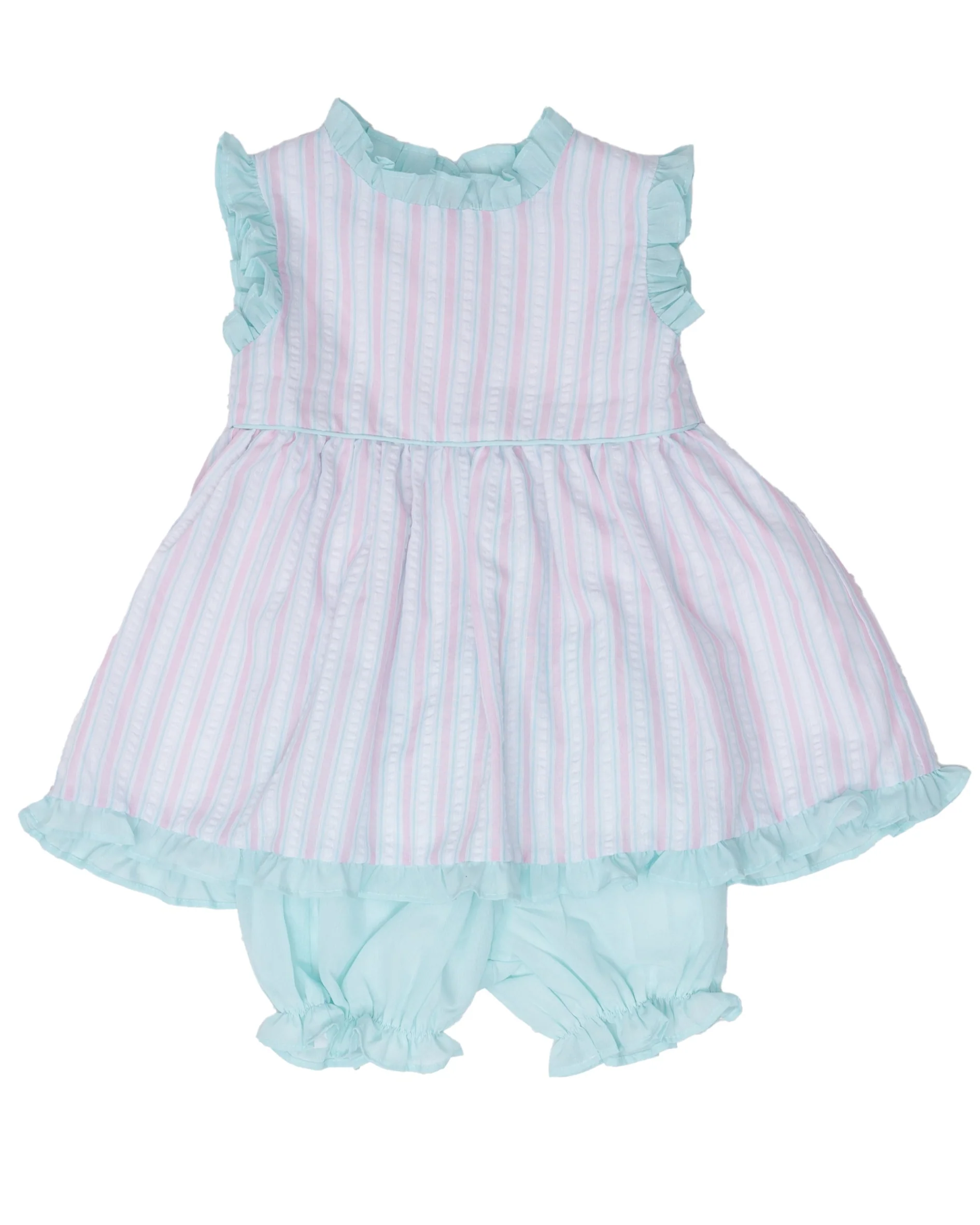 Reagan Pink & Aqua Stripe Bloomer Set