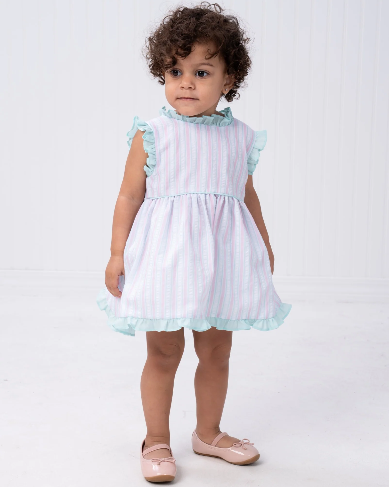 Reagan Pink & Aqua Stripe Bloomer Set - Image 3