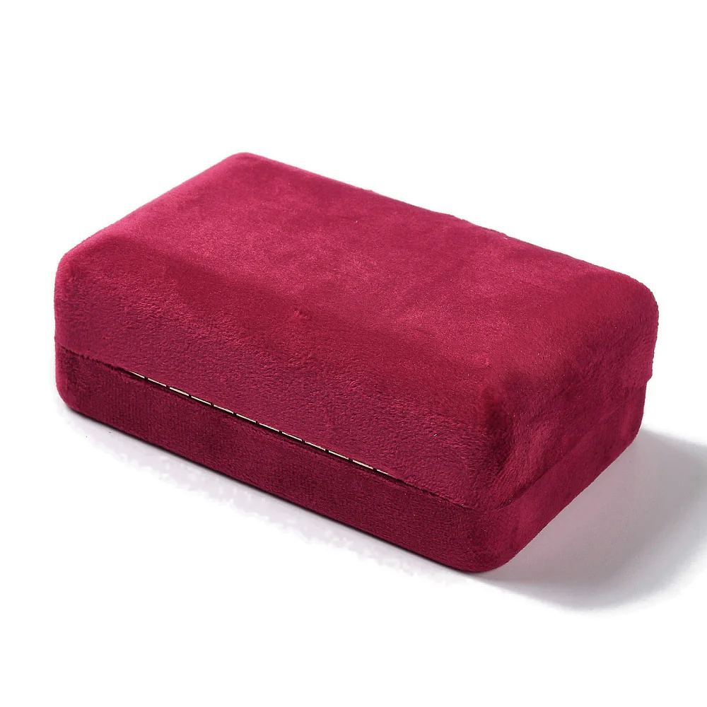 Rectangle Iron Covered with Velvet Jewelry Set Storage Boxes, Travel Portable Jewelry Case, for Necklaces, Rings, Earrings and Pendants... - Image 4