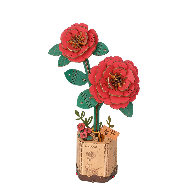 Red Camellia Wooden Set