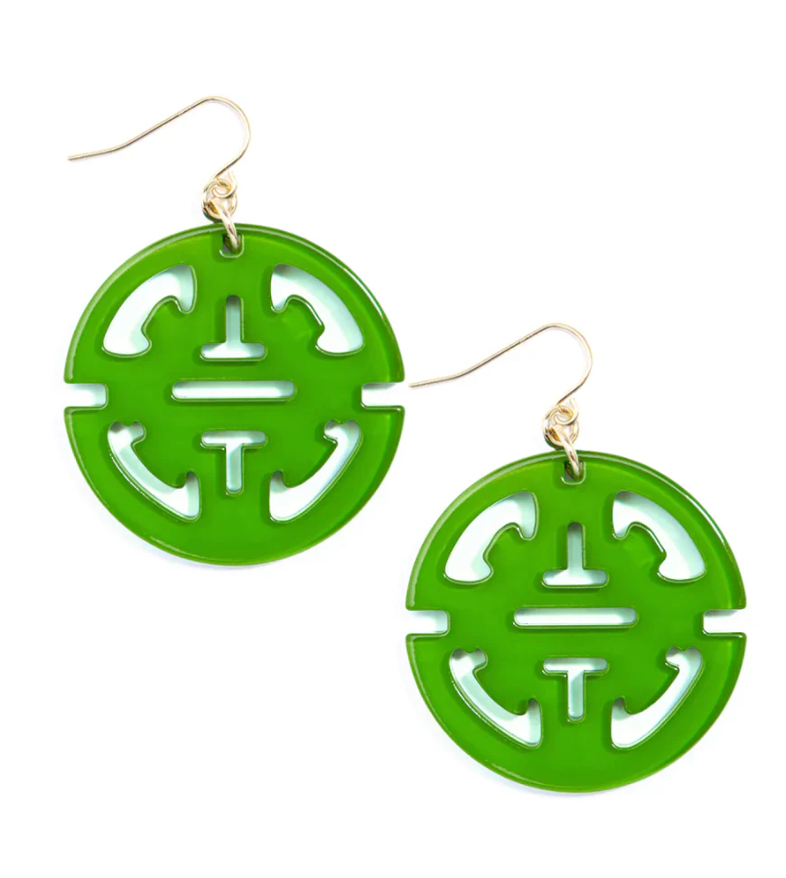 RESIN DROP EARRING TRAVELING PENDANT CUT-OUT DESIGN - Image 2