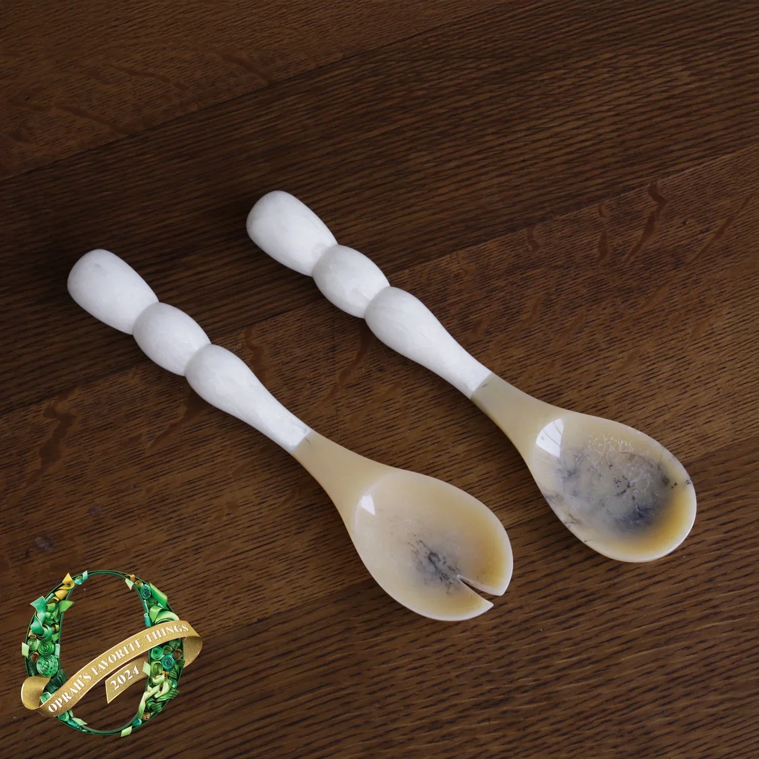RESIN Rio Bubble Salad Servers- White