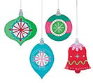 RETRO TIDINGS LACQUER WOODEN ORNAMENTS