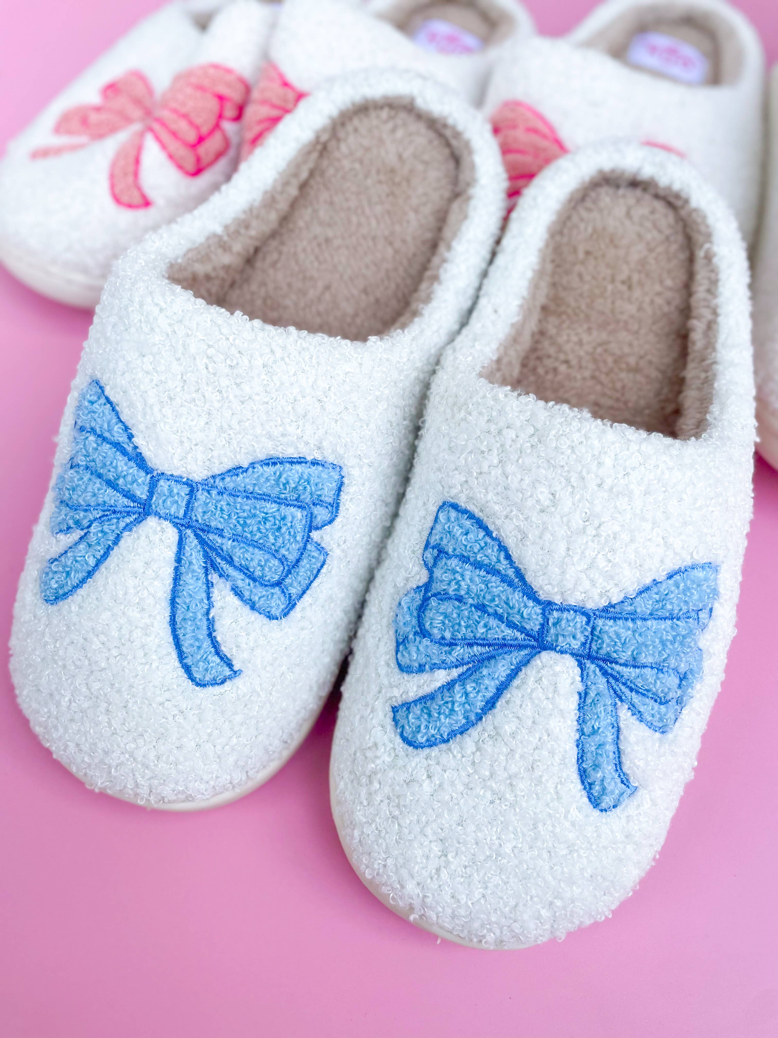 Rock Paper Scissors - Blue Bow Slippers: X-Large - Image 2