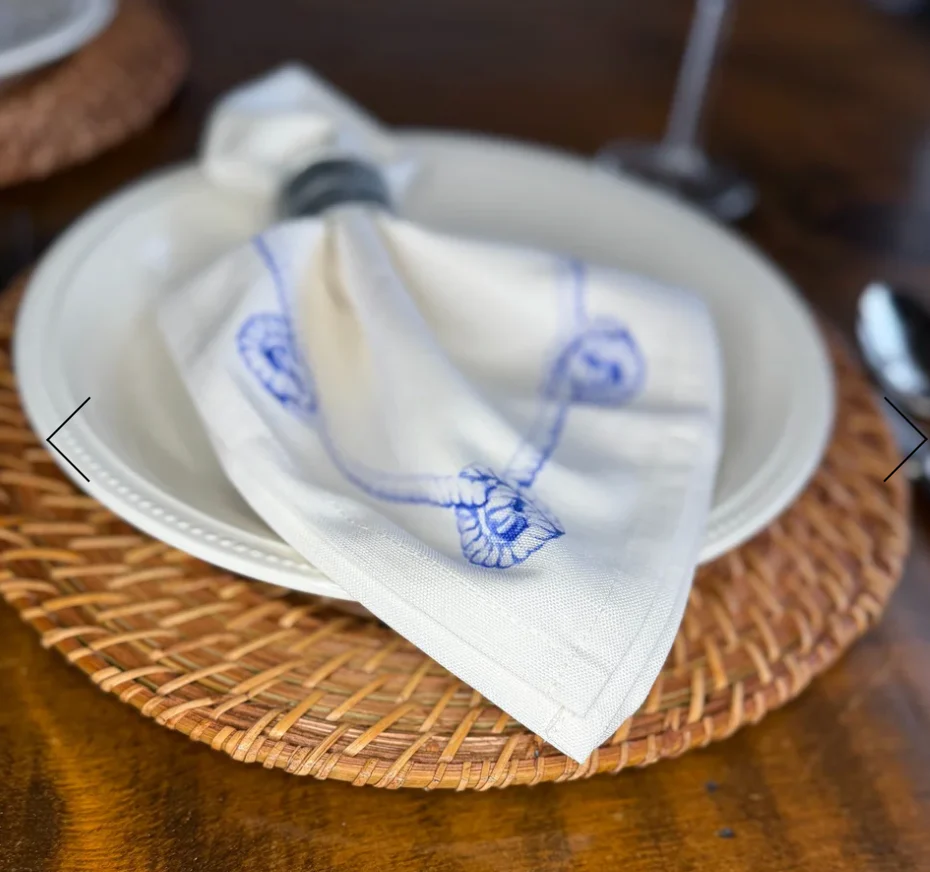 Rope Napkin in Aquamarine, Set of 4 - Image 3