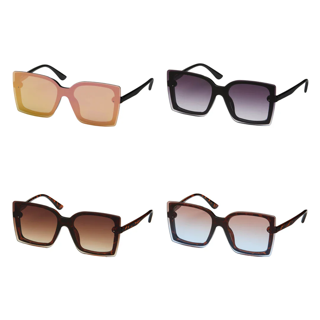 Rose- Over Sized Rimless Square Sunglasses
