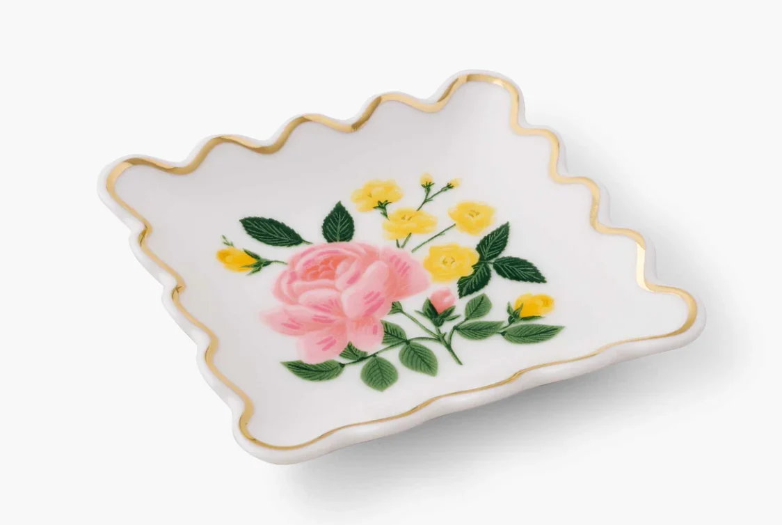 Roses Porcelain Scalloped Ring Dish - Image 2