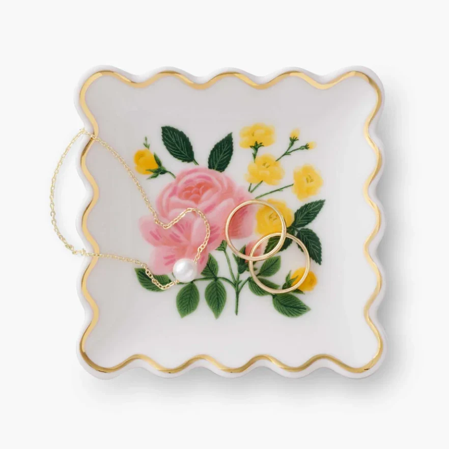 Roses Porcelain Scalloped Ring Dish - Image 3