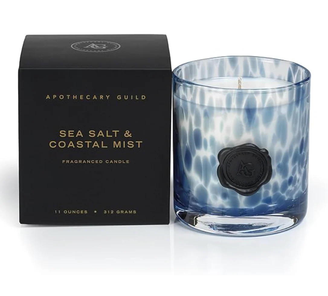 AG Opal Glass Candle Jar in Gift Box-Sea Salt & Coastal Mist