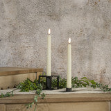 SET/ 2 - 9.5" 3D FLAME DROP CREAM TAPER CANDLE