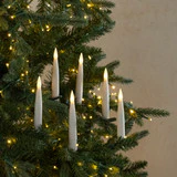 SET/ 6 CREAM SHIMMER CLIP ON LED CANDLES