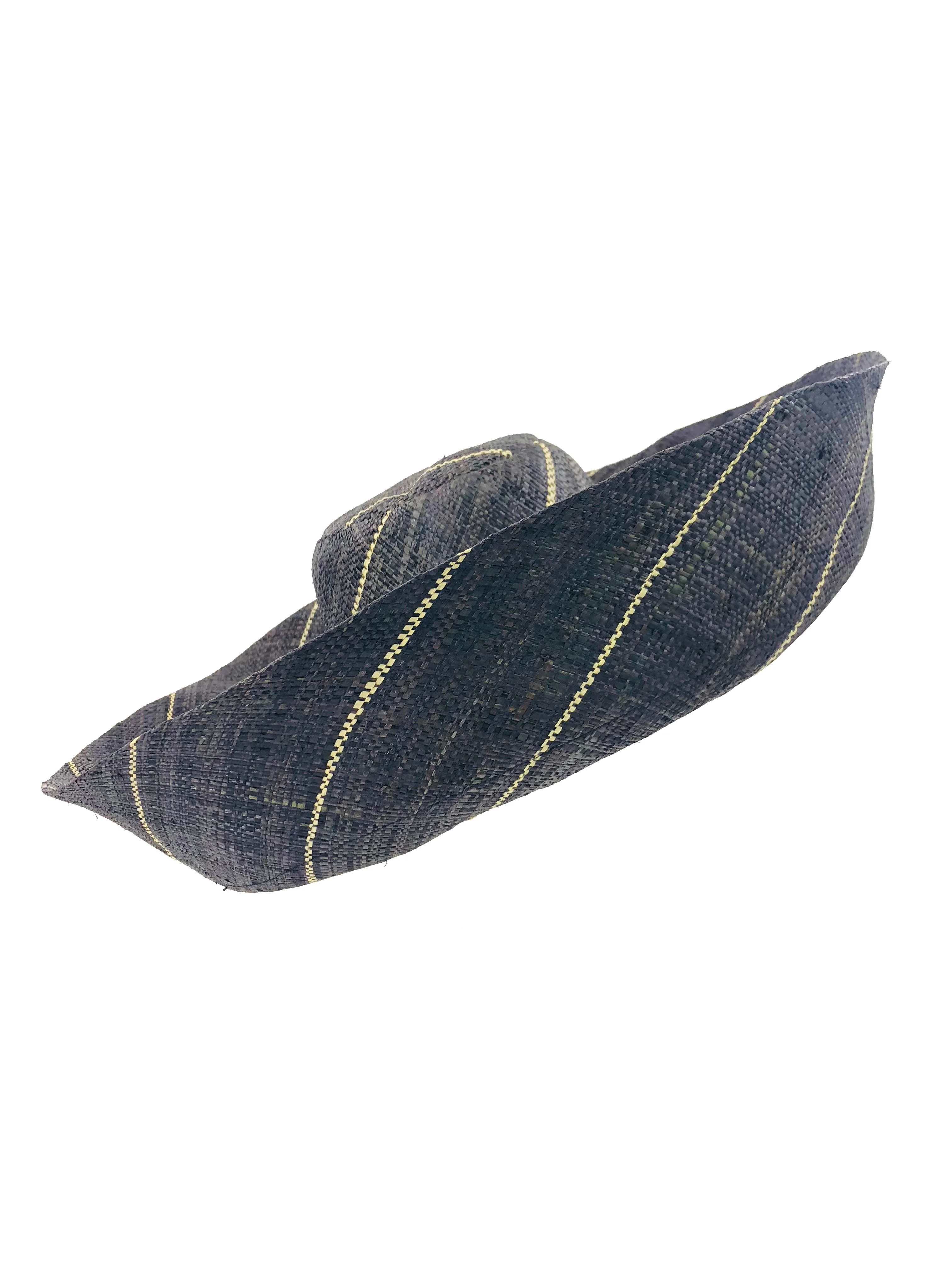 Shebobo - Sun Hats: Pinstripe Packable 5" & 7" Brim Raffia Straw: 5" Brim / Brights Multicolor Pinstripes - Image 15