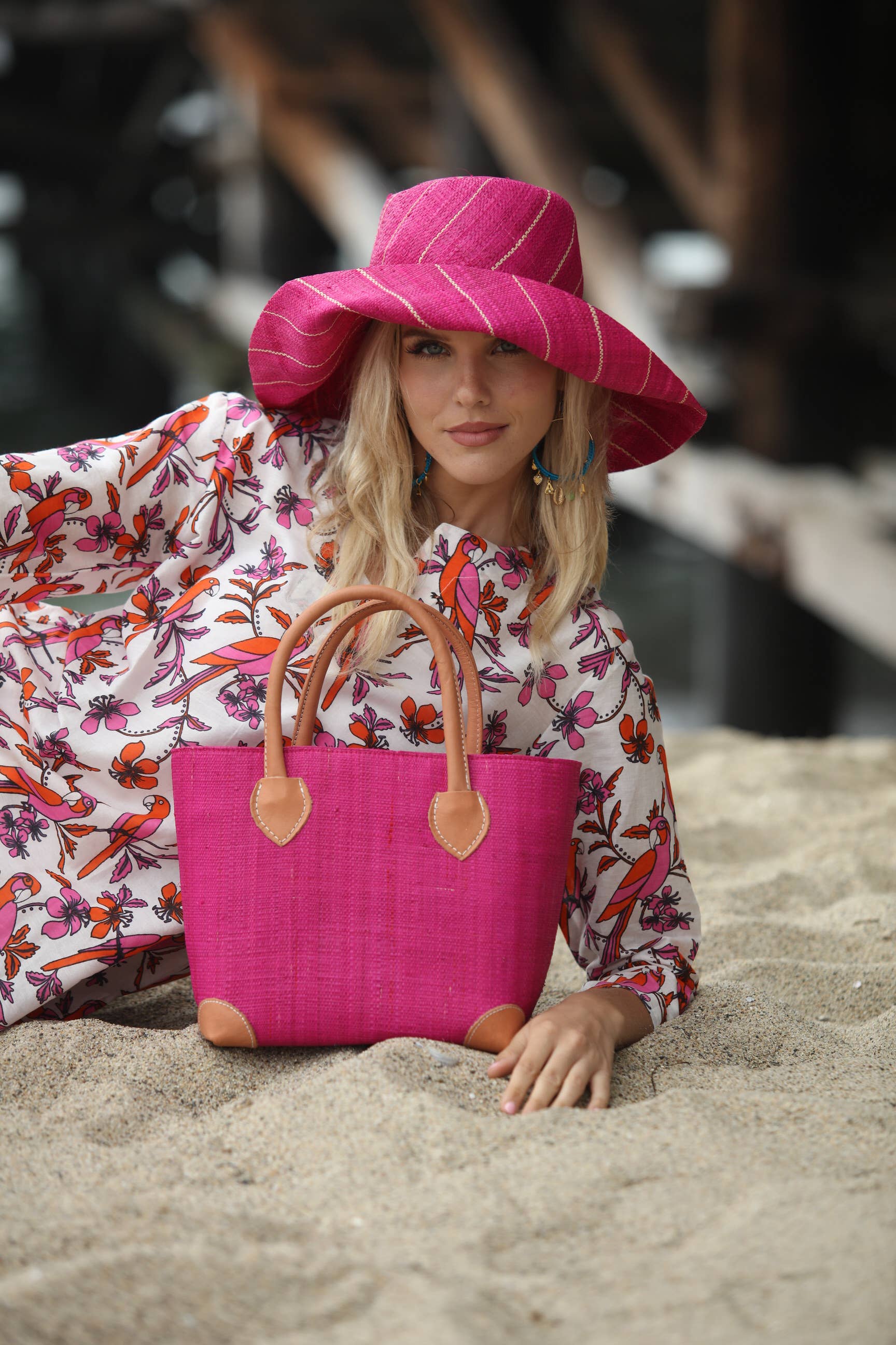 Shebobo - Sun Hats: Pinstripe Packable 5" & 7" Brim Raffia Straw: 5" Brim / Brights Multicolor Pinstripes - Image 18