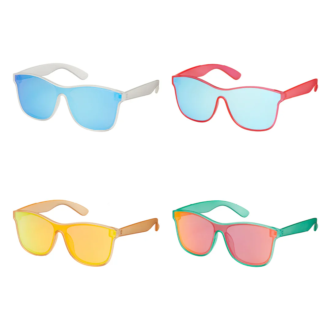 Shields-Wrap Mirror Color Lens Sunglasses