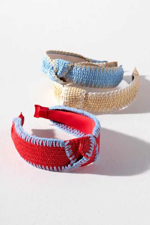 SHIRALEAH KNOTTED HEADBAND, RED - Image 2