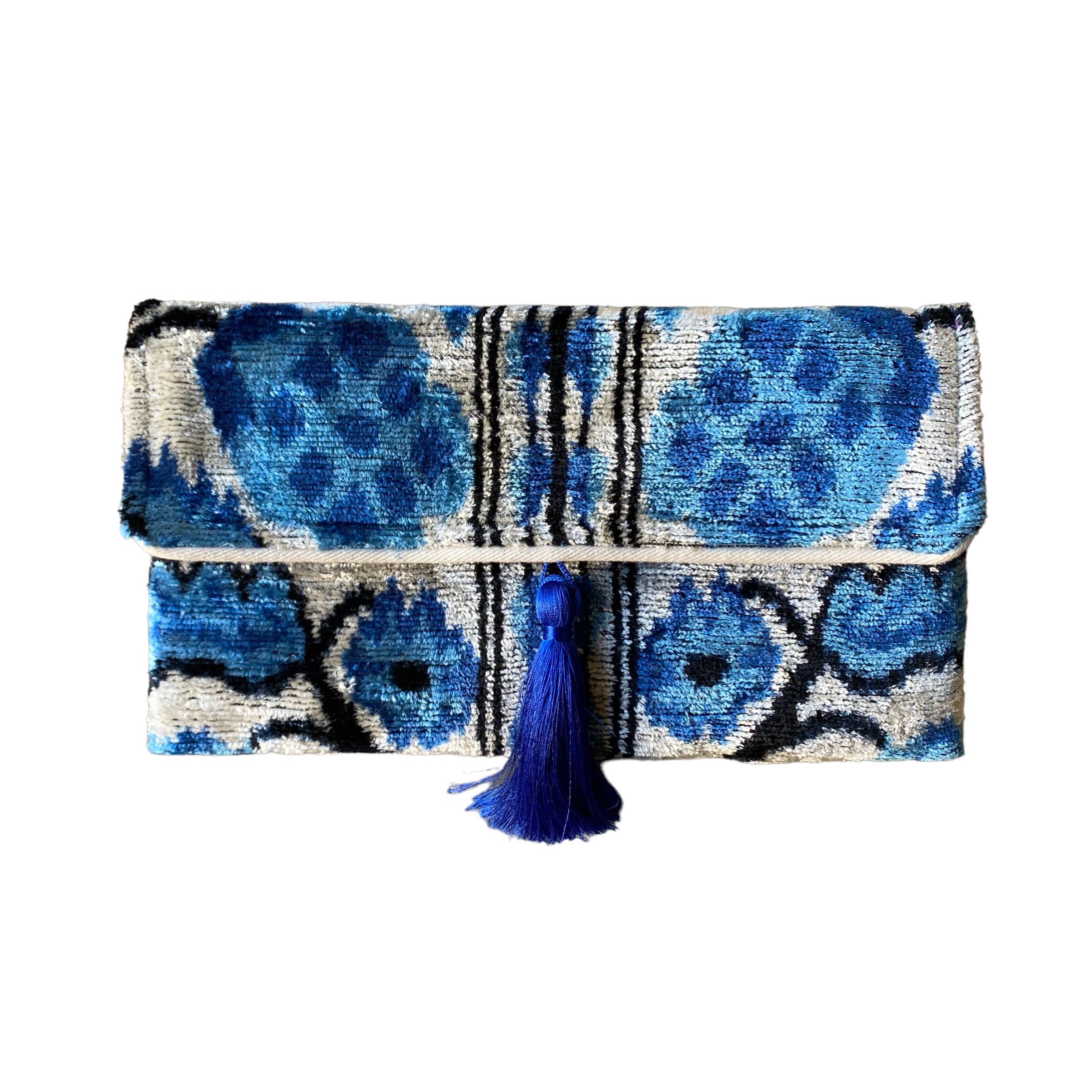 Silk Velvet Ikat Clutch