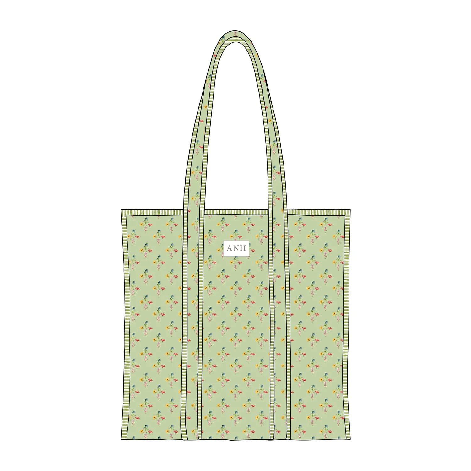 Small Green Multi Tote Bag