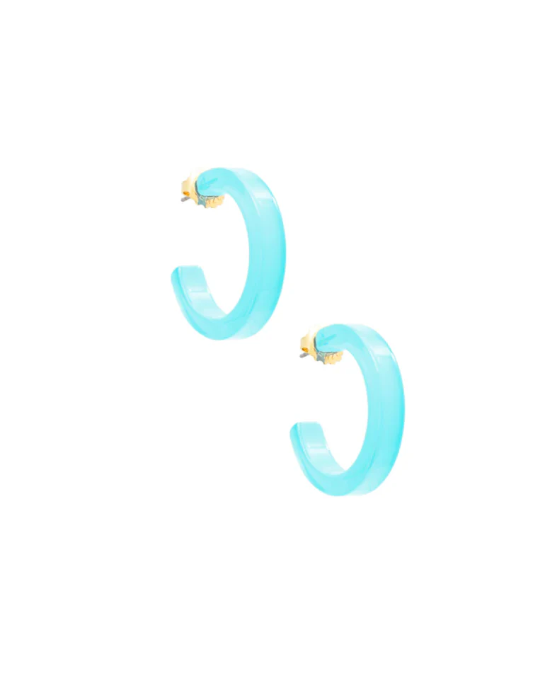 SMALL RESIN OPEN HOOP EARRING