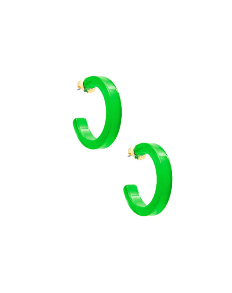 SMALL RESIN OPEN HOOP EARRING - Image 2
