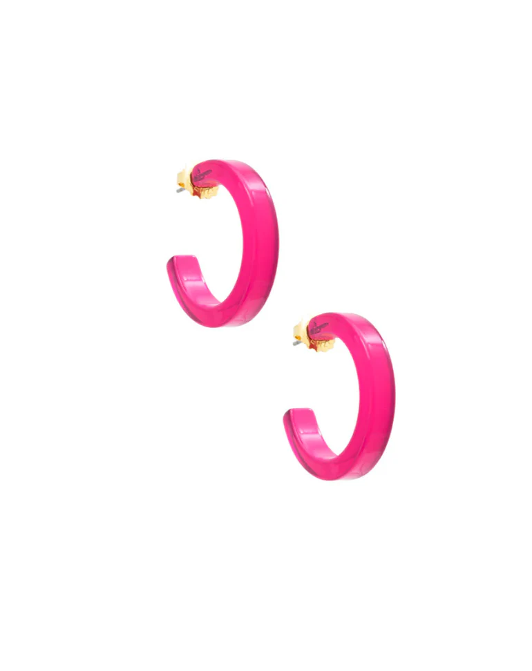 SMALL RESIN OPEN HOOP EARRING - Image 3