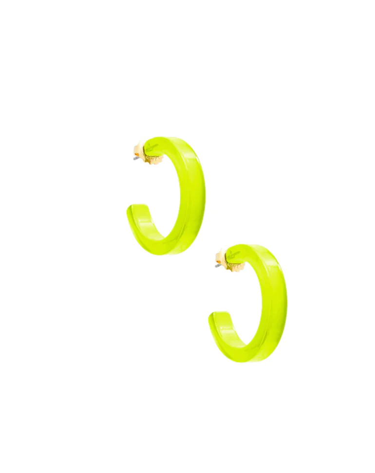 SMALL RESIN OPEN HOOP EARRING - Image 5