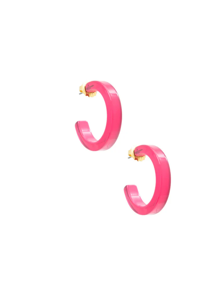 SMALL RESIN OPEN HOOP EARRING - Image 6