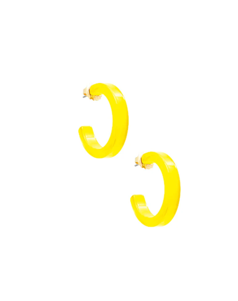 SMALL RESIN OPEN HOOP EARRING - Image 8