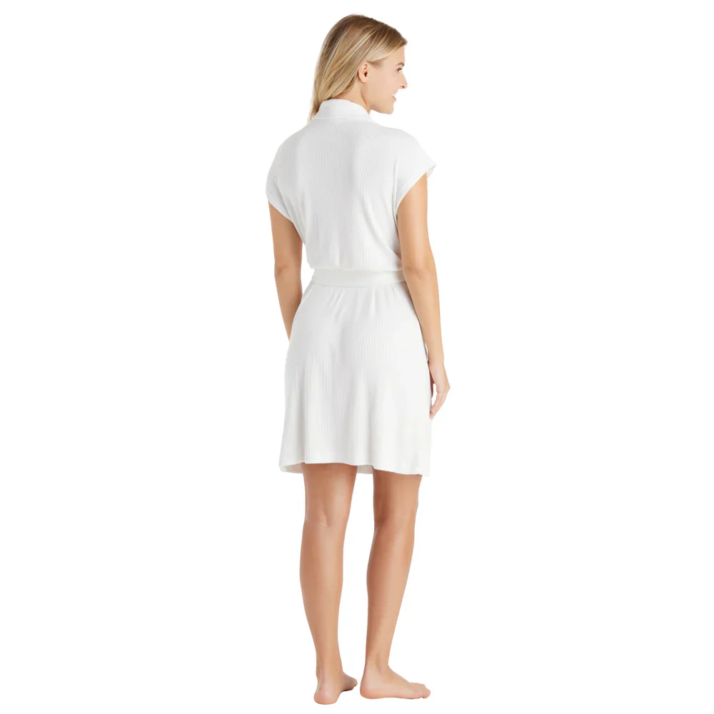 Softies Rib Dream 35" Cap Sleeve Robe - Cloud - Image 4