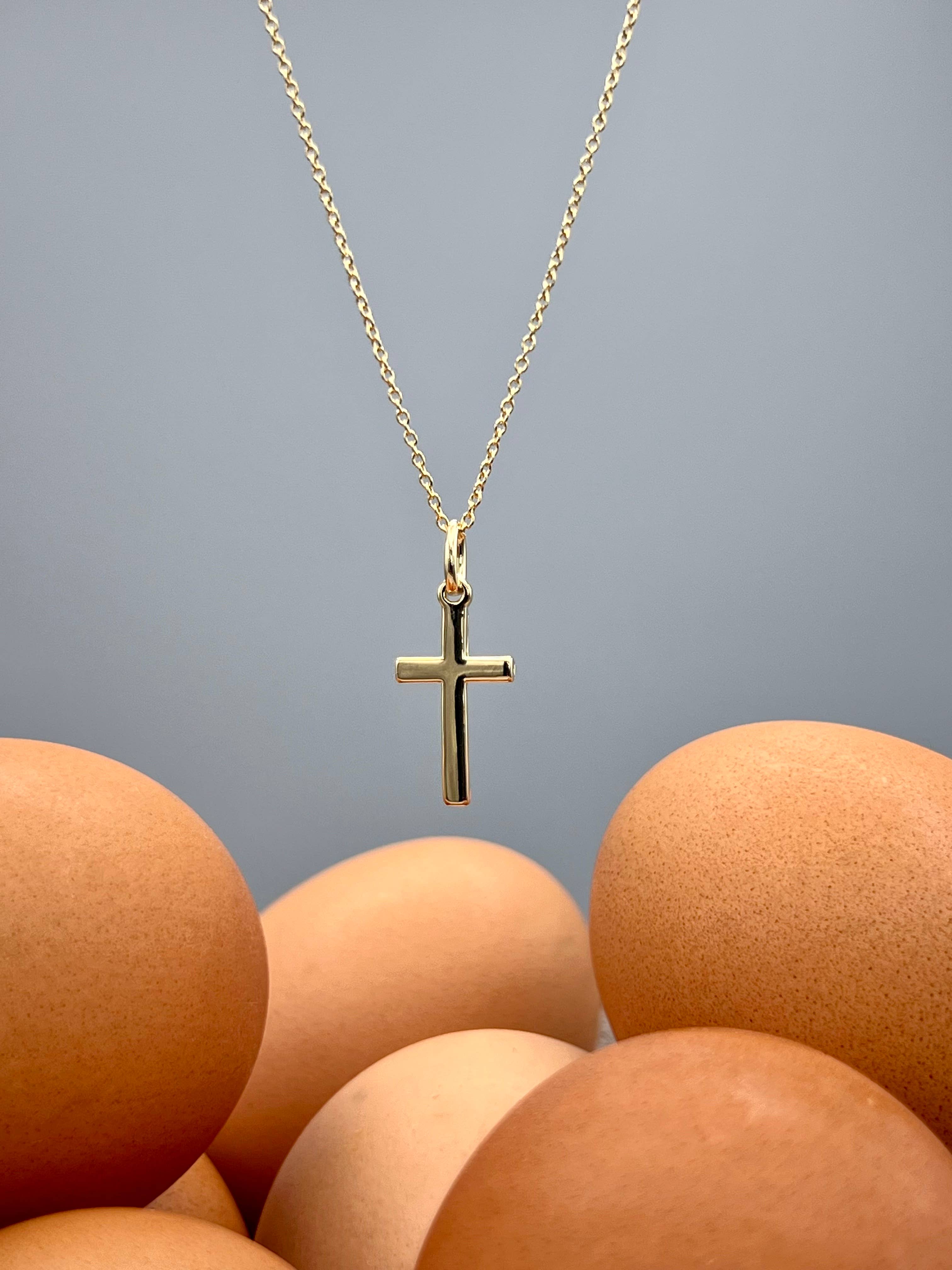 Something Silver - Faith Cross Necklace: Gold Filled - Image 3