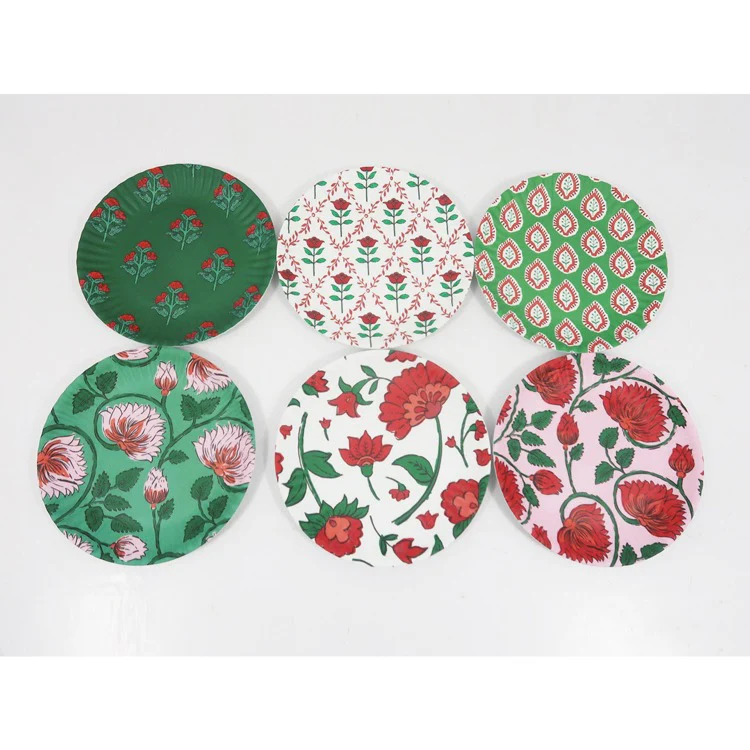 Spice Trail Holiday 'Paper' Plates, Melamine, 6"
