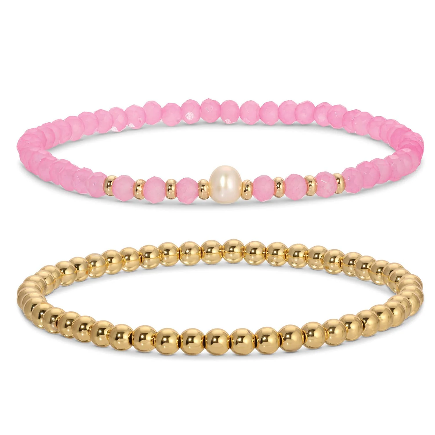 Splendid Iris - Beaded Duo Pearl Bracelet Set: Periwinke - Image 10