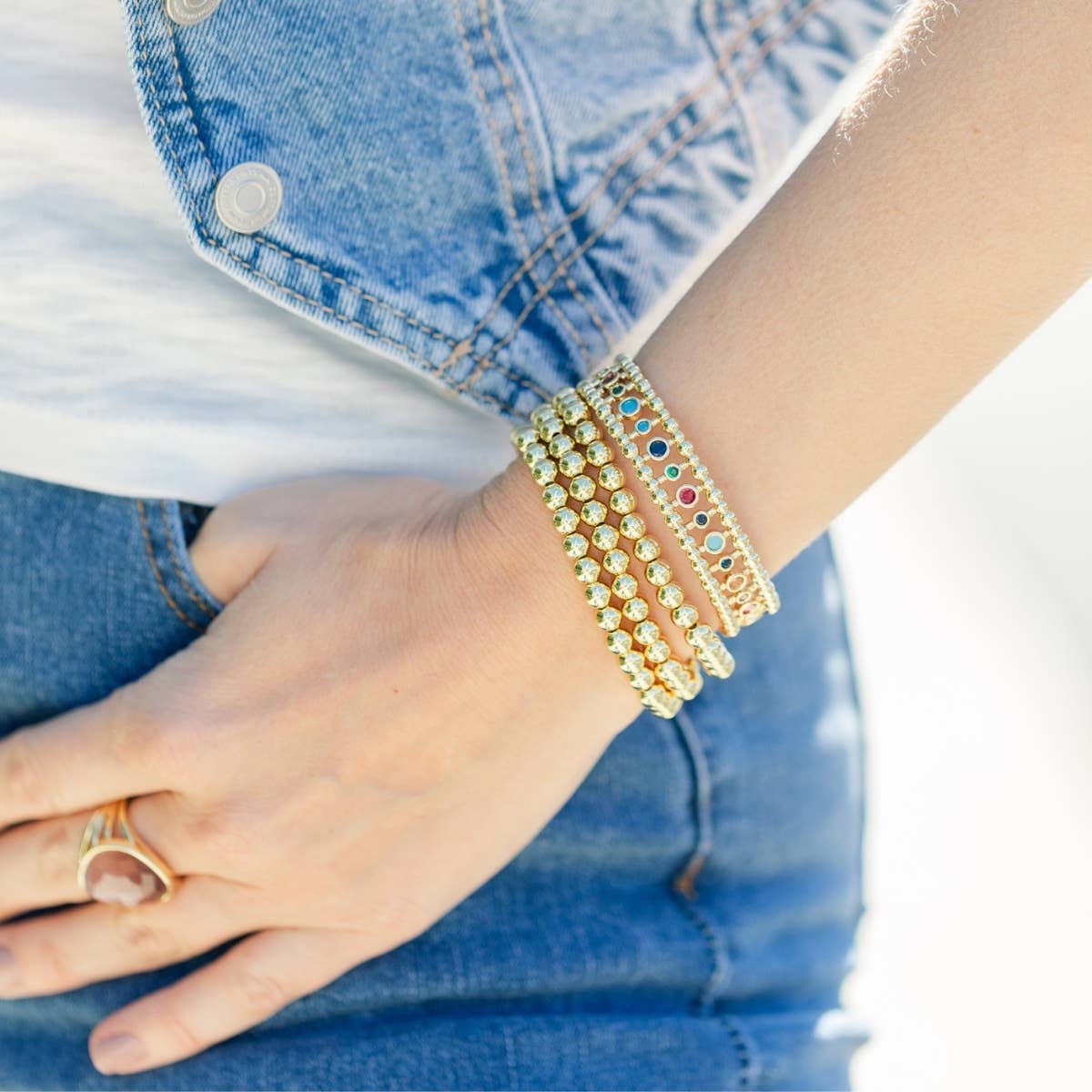Splendid Iris - Crystal Accented Cuff Bracelet - Image 5