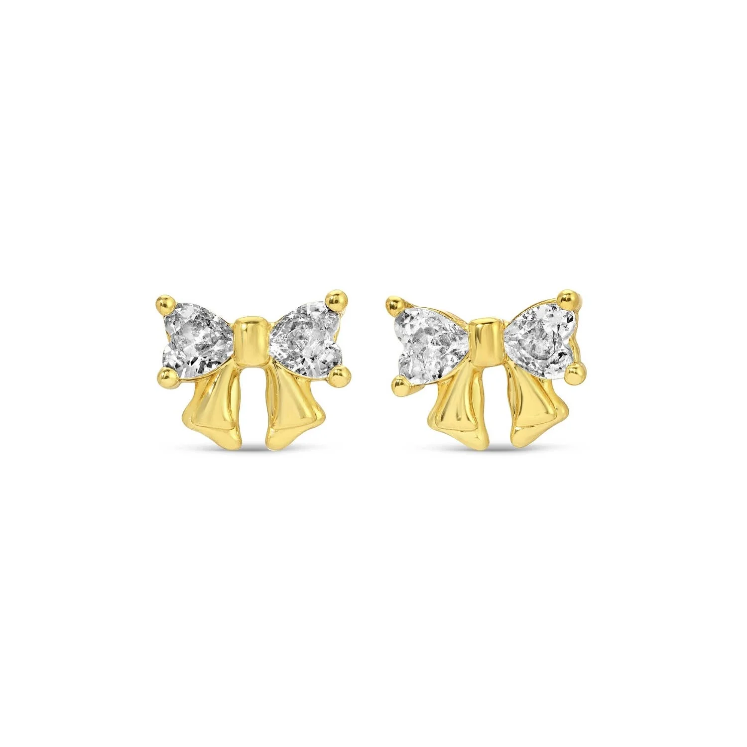 Splendid Iris - CZ Bow Studs on Velvet Gift Tag - Image 2