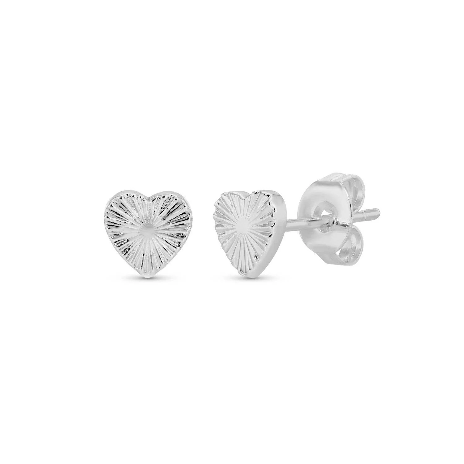 Splendid Iris - Heart Burst Studs on Velvet Gift Tag: Silver - Image 4