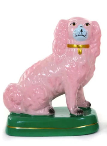 STAFFORDSHIRE DOG- PALE PINK