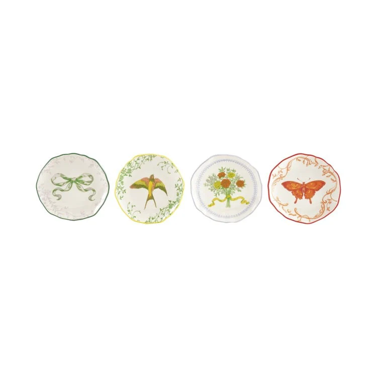 Stoneware Scalloped Plate W Butterfly Sold Separately