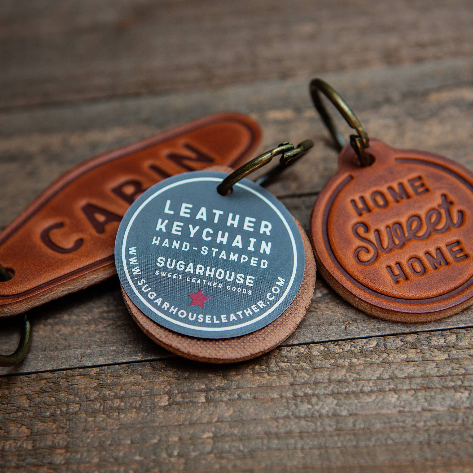 Sugarhouse Leather - Hunt Antlers Leather Keychain Motel Style - Image 2