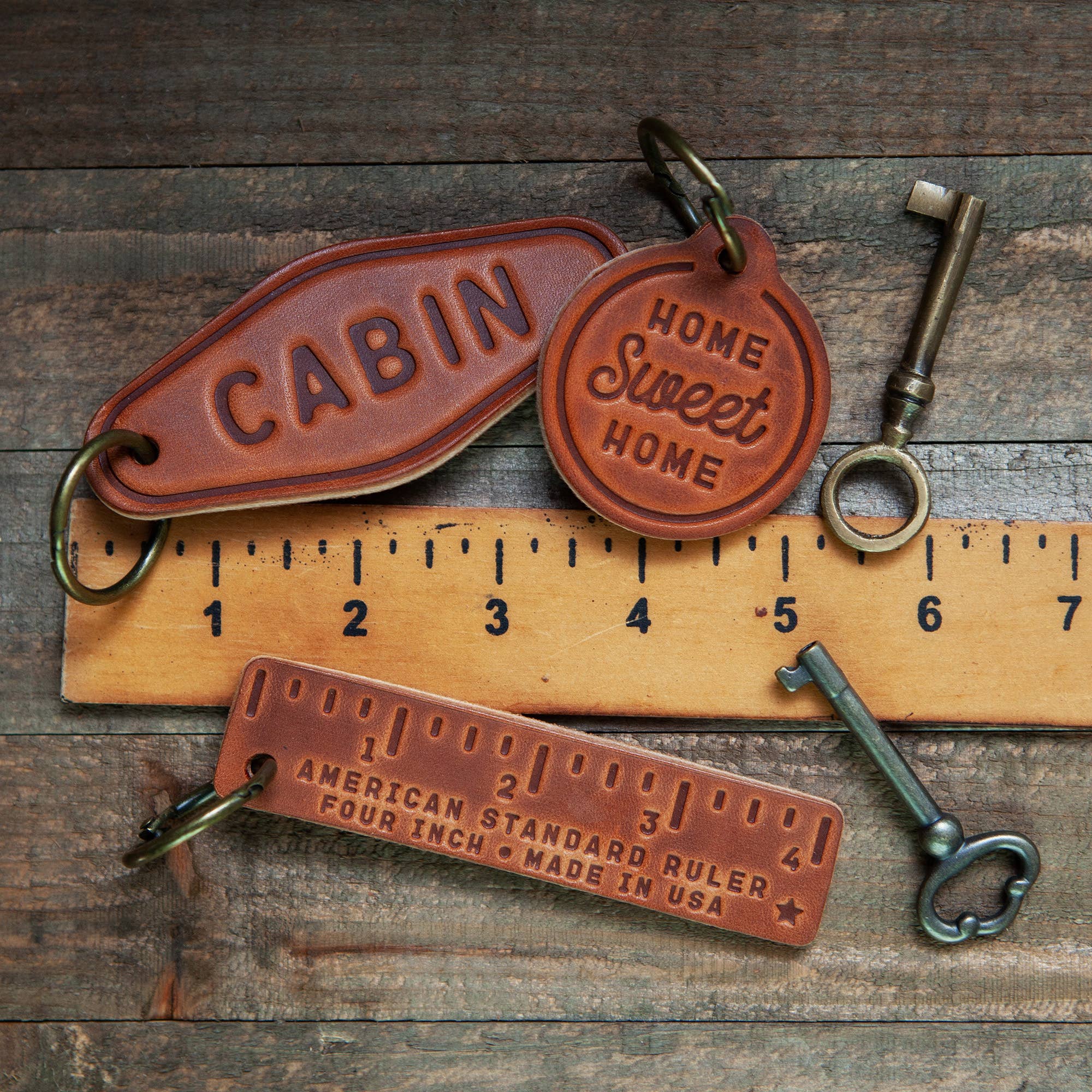 Sugarhouse Leather - Hunt Antlers Leather Keychain Motel Style - Image 3