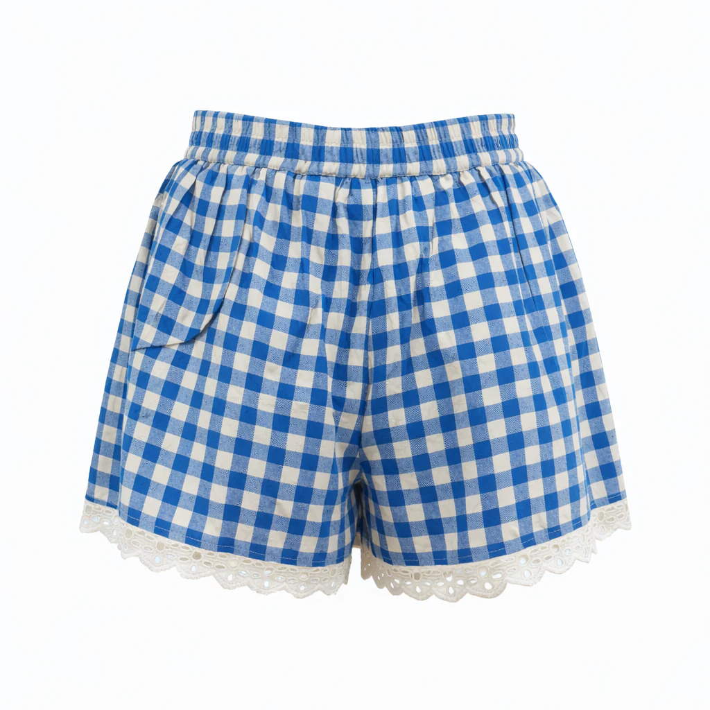 Sunshine Tienda - Blue Bay Gingham Willa Short: S