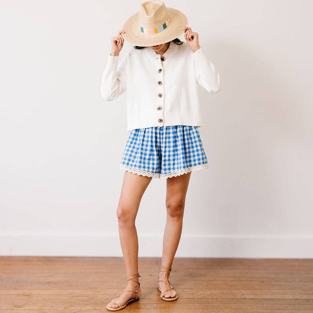 Sunshine Tienda - Blue Bay Gingham Willa Short: S - Image 2