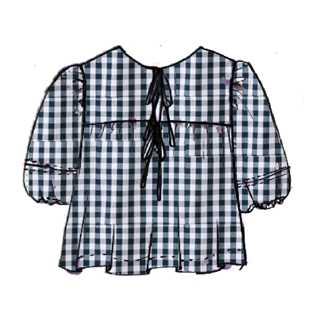 Sunshine Tienda - Navy Gingham Mira Top: S - Image 3