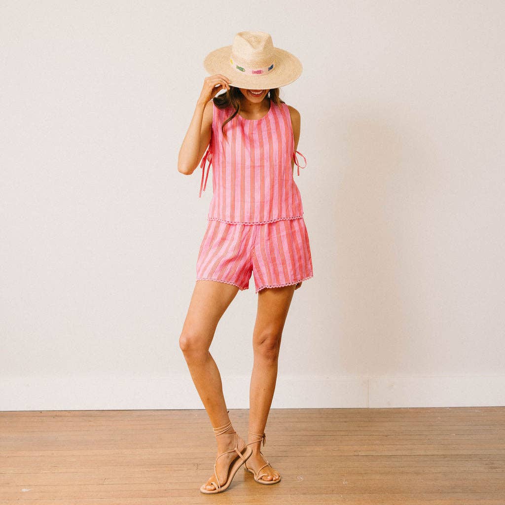 Sunshine Tienda - Orchid Pinstripe Coco Top: XS