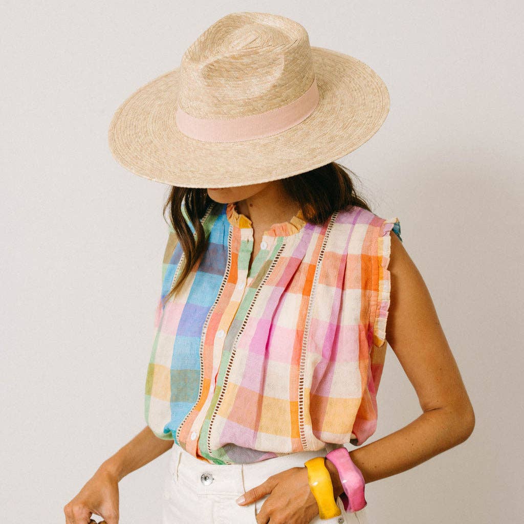 Sunshine Tienda - Rainbow Plaid Augustine Top: M - Image 4