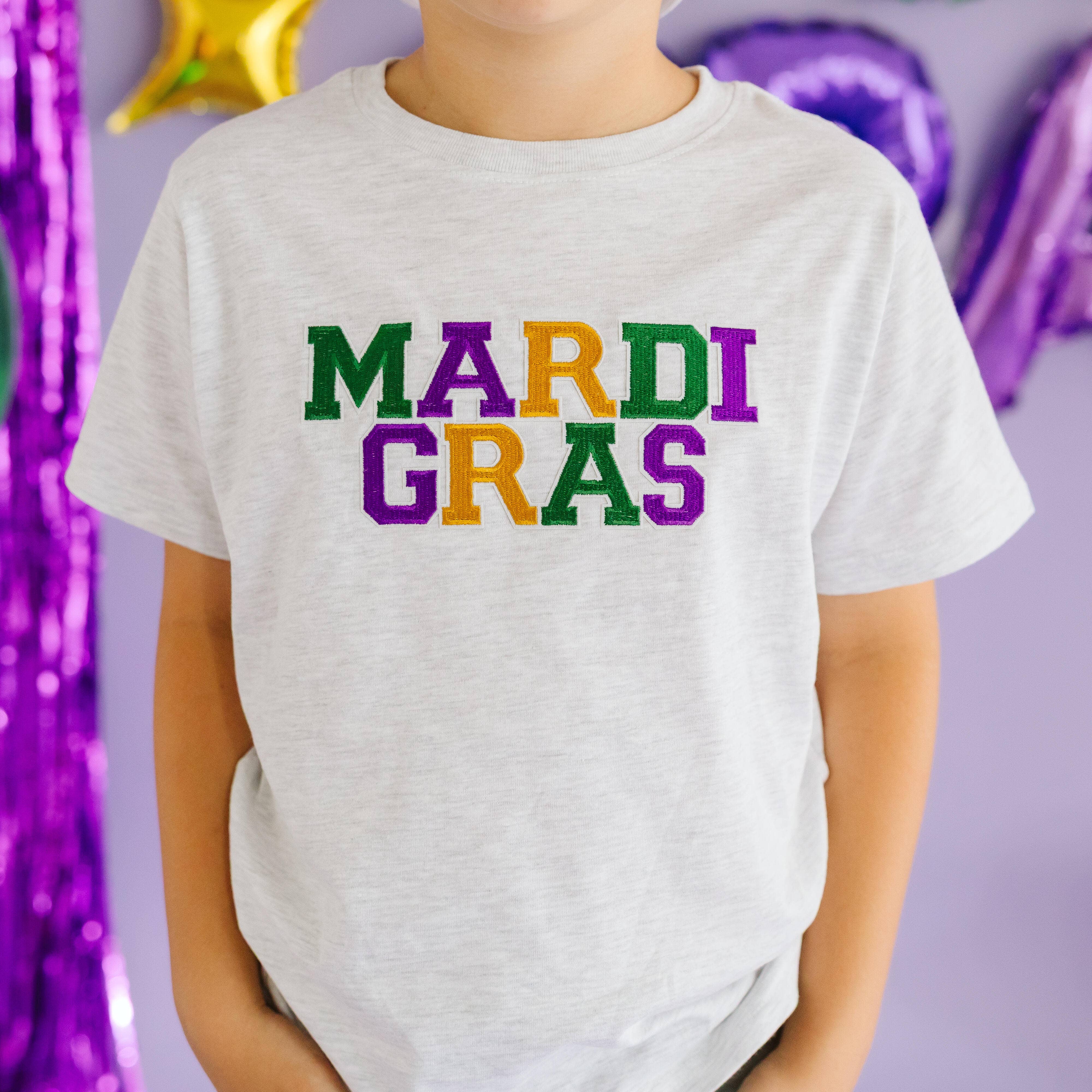 Sweet Wink - Mardi Gras Patch Short Sleeve T-Shirt - Ash - Boys Clothing: 2T - Image 3